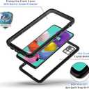 Lanhiem for Samsung Galaxy A51 Case, IP68 Waterproof Dustproof with Built-in Screen Protector, Heavy Duty Full Body Protective Phone Case for Galaxy A51 4G, Black