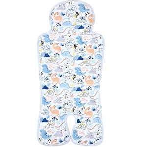 Pinkunn Gel Car Seat Baby Cooling Pad for Summer Breathable Stroller Cooler Pad Multifunctional Carseat Cooling Mat for Baby Child Dining Chair Safety Seat Stroller(Blue,Dinosaur)