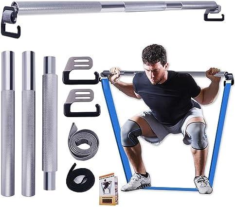 J Bryant Fitness Resistance Band Exercise Bar Large Hook 37.8" Length With Handles Heavy Duty Bar