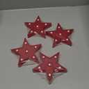 Jutom 4 Pieces Star Night Lights LED Plastic Star Shaped Sign Lighted Marquee Desk Lamp for Gift Red