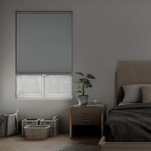 DEZ FURNISHINGS Cordless 1.5" Blackout Cellular Shade, Energy Saver, 58" W x 60" H, Gray Cloud
