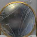 AOAOPQ Wall Mounted Circle Mirror Brushed Gold Metal Framed Round Mirror Bathroom Vanity Mirror for Bedroom Living Room (15.7"L x 15.7"W)