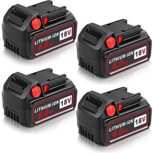 4packs 6.0Ah Replacement Battery Compatible with Milwaukee M -18 18v 6000mAh
