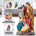 Catholic Holy Family Nativity Set, 8" Handcrafted Joseph, Mary & Jesus Statue, Religious Figurine Altar Decor, Christian Gifts