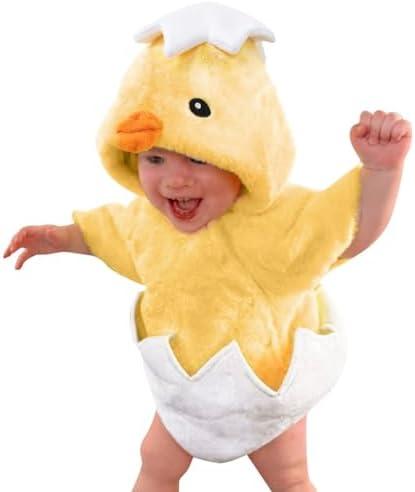MOMMY'S NEW MAN Halloween Adorable Infant Hatching Chicken Costume Baby Chick Animal Romper For Girls And Boys, Size 12-18M