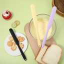 5 Pcs Silicone Jar Spatula, Long Handle Sourdough Spatula for Mixing Scraping and Spreading, for Jars Baking Cake Icing Cream Butter and Batter Kitchen Spatulas Tool (Purple Pink Green Yellow Black)