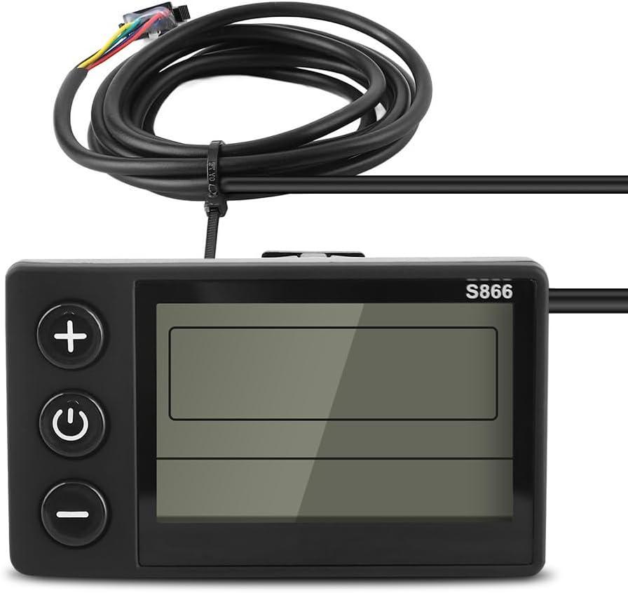 LCD Display, 24V 36V 48V ElectricBike Control Panel LCD Display Meter for Scooter Modification | S866 Ebike Electric Bicycle LCD Display with SM Plug