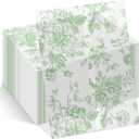 ForraFun 100 Pack Sage Green Floral Vellum Jackets Bulk for 5x7 Invitations Pre-folded Vellum Paper Envelope Inserts Liners Invitation Sleeves Wraps Accessories Kit for Wedding Birthday Bridal Party