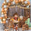Cowboy Birthday Party Decorations Western Birthday Party Supplies, 65Pcs Cowboy Balloons and 1Pcs Western Birthday Backdrop for Cowboy Rodeo Birthday Party Country Western Baby Shower