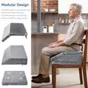 Thick Adjustable Wedge Seat Cushion, Hip Replacement Recovery Aids, 4-Height Modular Foam Slope Cushion for Post-Surgery, Fits Home Office Car Wheelchair, Grey