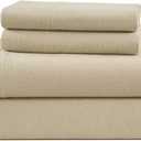 LANE LINEN 100% Cotton Twin Flannel Sheet Set - Brushed for Extra Softness - Warm & Cozy Cotton Bed Sheets Set, 15" Deep Pocket Twin Sheets Set - Linen