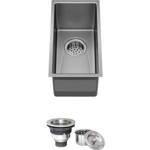 BarWorkstation Sink - 10 x 17 Inch, 304 Stainless Steel Undermount Single Bowl
