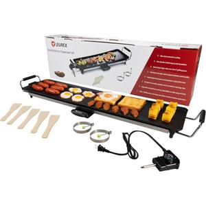 Premium Electric Griddle 36" - Smokeless Indoor Grill - Portable & Nonstick Electric Grill for Outdoor Use - Extra Large Electric Griddle Nonstick with Adjustable Temp & Even Heating by IDL Packaging