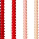 10 Inch Cream Spiral Taper Candles for Home Decoration, 4 Pack Red-Gradient Candlesticks for Dinner Party Wedding Holiday