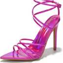 Cape Robbin Nabil Sexy Strappy Stiletto Heels - Pointy Open Toe Womens Heels - Elegant Strappy High Heeled Sandals for Women (10, Pink)