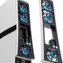 NEWDERY Cooling Fan for PS5 Pro, Upgraded 9-Blades & Larger Fan Quiet Cooler with Auto Speed, Extra USB3.0 Port & LED Light for PS5 Pro Only, Not for P 5 Slim/P5, White