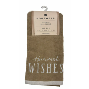 Homewear Embroidered Hand Towels - Harvest Wishes and It's Onder Fall Set Of 2 15x25