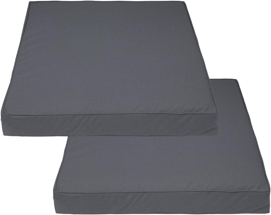 Covers & All Square Outdoor Cushion Covers for Patio Furniture Sets, Water, Tear & UV Resistant Polyester Cushion Slipcover with Zippers (Pack of 2) (28" L x 28" W x 4" Thick, Charcoal Gray)