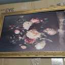 Vintage Gold Framed Flowers Wall Art Vintage Dark Moody Floral Painting Canvas Prints Moody Flowers Wall Decor Victorian Oil Painting Style Poster Print Artwork for Living Room Bedroom Home Decoration, 24"L x 16"W