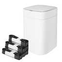 Automatic Trash Can 4.6 Gallon Motion Sensor Touchless Smart Trash Can for Bathroom Bedroom Kitchen Office with 6 Refill Bags (White)
