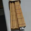 LazBlinds No Tools No Drill Cordless Bamboo Roman Shades, Light Filtering Window Treatment, Roll Up Bamboo Blinds for Windows 40'' W x 64'' H, Brown