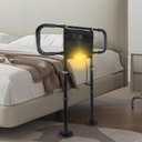 Bed Rails for Elderly Adults Safety with Motion Sensor Light, Heavy Duty Bed Rails for Seniors to Prevent Falling Out of Bed - Bed Side Rails, Height Adjustable Fits King/Queen/Twin, 400lbs Capacity