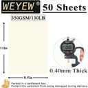 50 Sheets 130lb Cream Cardstock, 8.5" x 11", Extra Heavy Duty Off-White Paper for Card Base DIY Craft Card Making, 130LB Cover 350 GSM