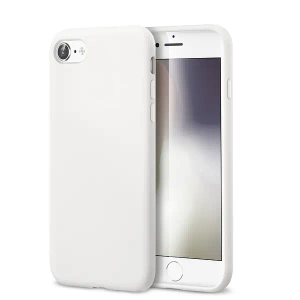 Dssairo [3 in 1 for iPhone SE case 2022/3rd/2020/2nd gen, iPhone 7/8with 2 Pack Screen Protector, Liquid Silicone Ultra Slim Shockproof Protective Phone Case [Microfiber Lining] (White)