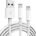 2 Pack Apple MFi Certified iPhone Charger Cable 6Ft, Apple Lightning to USB Cable Cord 6 Foot, 2.4A Fast Charging, Apple Phone Long Chargers for iPhone 14/13/12/11/ X/XS/XR/8/7/6/SE Plus Pro Max Mini (White)