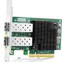 X520-DA2 2X 10GbE SFP+ Fiber Ports Converged Ethernet Adapter for Servers, NAS and Desktop PCs, Intel 82599ES 10Gb/s Converged Ethernet Controller, PCIE X8 to 2X 10GbE SFP+ NIC Card (X520-DA2)