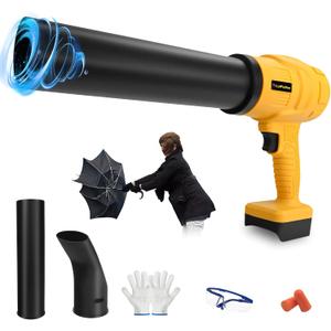 Cordless Leaf Blower Compatible with Dewalt 20V Max Battery, 32000RPM Brushless Electric Handheld Blower, 600W Air Blower with Extended Nozzles for Snow Cleaning, Yard, Leaves, Dust, Lawn(Tool Only)