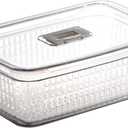 BINO | Produce Saver - 15.2 Cup/3.6L | Fridge Storage Containers for Fruits and Vegetables | Vegetable Storage with Adjustable Air Vent, Removable Basket | BPA-Free Fridge Organizers and Storage