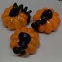 4 Inch Glass Pumpkins 3 Pcs Halloween Blown Glass Pumpkin Decorations Fall Table Centerpiece Small Figurine Decoration Nov 1st All Saints' Day Decoration