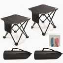 Portable Stool, 2Pack Camping Stool Portable Folding Stool,Extra Tall Portable Folding Stool for Adults Telescopic Compact Foldable Stool for Camping, Hiking(3Pcs 60ML Travel Bottles Gift), 13.7inch*12.2inch*12.2inch