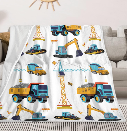 Toddler Blankets for Boys Construction Truck Blanket, Excavator Tractor Kids Throw Blanket for Nap Time Daycare Travel, Preschool Graduation Gifts for Boys Truck Lover Birthday Gifts 60"x50"