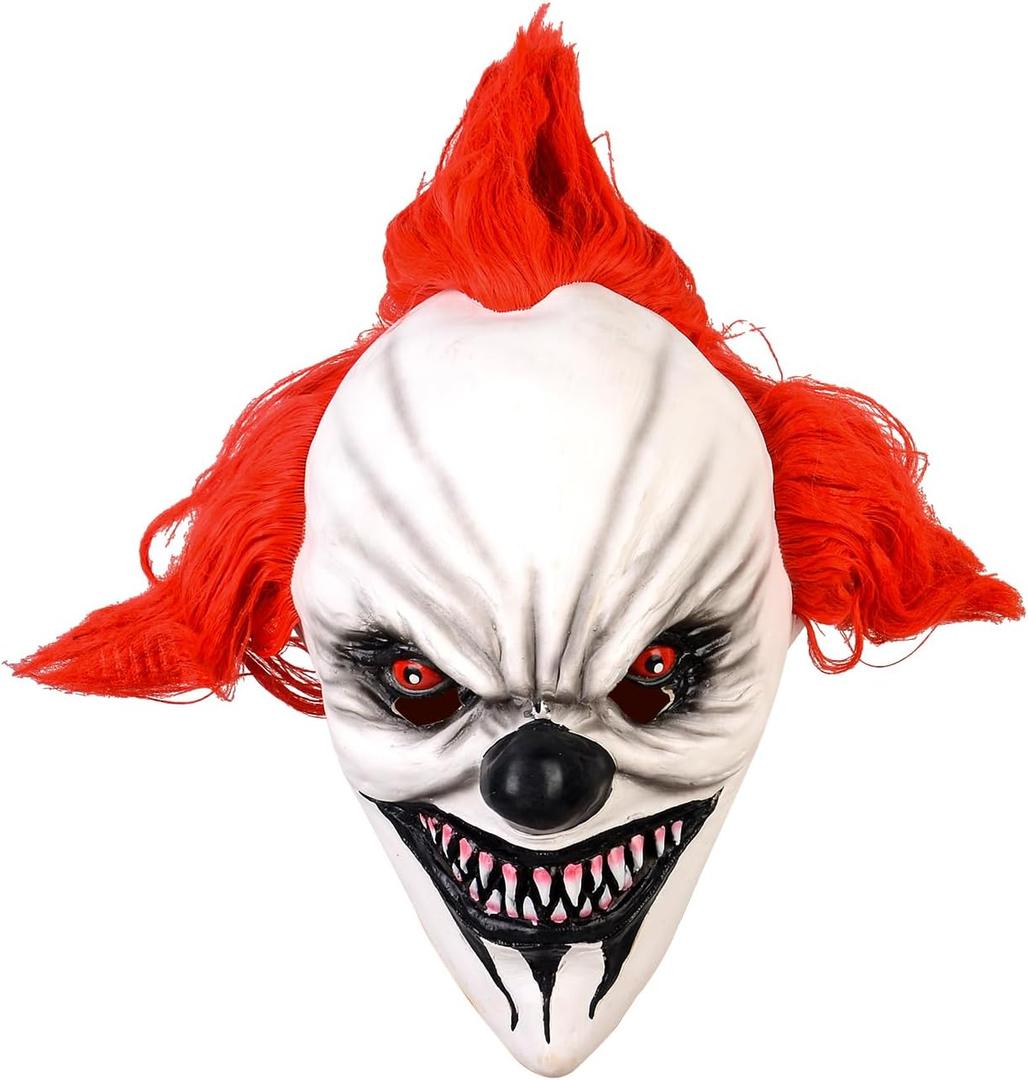 Halloween Scary Clown Realistic Horror Joker Mask for Adults Men Cosplay Costume Party Props