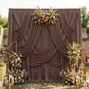 50ftx15ft Brown Backdrop Curtains for Parties, Wrinkle Free Polyester Brown Photo Backdrop Drapes 10 Panels 15 ft Long Back Drop Cloth for Wedding Birthday Photography Background Party, 5ftx15ft_10 Panels