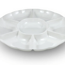 Sovereign White Premium Plastic Sectional Tray - 18" (1 Pc) - Elegant, Durable & Versatile - Ideal for Parties, Events, and Catering