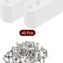 uxcell 40 Pcs Flat Straight Braces, 55mm x 5mm Iron Brace Plate with Screws Mending Plates Repair Fixing Joining Bracket Connector for Wood Furniture, White