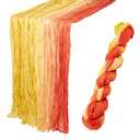 1 Pack Cheesecloth Table Runner Gradient Orange Yellow Cheese Cloth Table Runner Boho Gauze Fabric Table Runner Soft Sheer Tablecloth for Wedding Party Home Decor