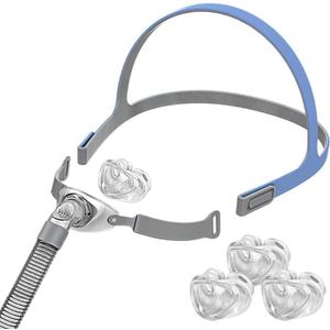 Nasal Pillow Supplies - Includes 3 Size Nasal Pillows Nose Mask Assembly - Includes Small, Med, Large Cushions - Includes Tube, Frame, and Strap