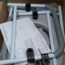 Toilet Seat Riser Adjustable Height Elevated Shower Commode Chair with Handles and Thick Soft Pad Heavy Duty 350lbs Bedside Commode Chair for Elderly Handicap Pregnant Easy to Assemble (Medium, White)