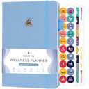 Clever Fox Wellness Planner - Weekly & Daily Health and Wellness Log, Food Journal & Meal Planner Diary for Calorie Counting, Notebook for Medical Condition Tracking, A5-Sized - Light Blue