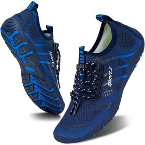 WateLves Water Shoes Mens Womens Barefoot Beach Swim Shoes Quick-Dry Aqua Socks Pool Shoes for Surf Yoga Water Aerobics (9 Women/7.5 Men, Fluorescent Royal Blue)