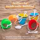Sloosh 12 Sets Sand Buckets with Shovels for Kids Beach Pails Toys Party Favors Pail Set Plastic Bucket with Handles