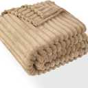 Queen Fleece Blanket Super Soft Cozy Throw Blankets for Women,3D Checkered Striped Lightweight Blanket for Girls,All Seasons Flannel Blanket，Bed Home Decor，90x90 Inches