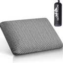 Travel Pillow Memory Foam, Compressible Camping Pillow with Breathable Cover, Medium Firm for Backpacking Hiking Airplane Car, Dark Gray
