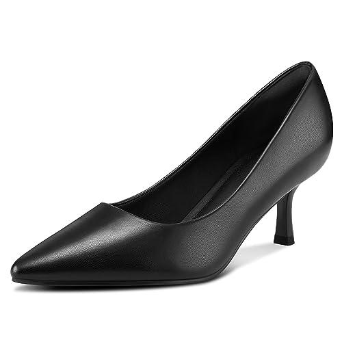 Mysoft Kitten Heels for Women Low Heel Pumps 2 Inch Closed Toe Wedding Dress Shoes, Size 7