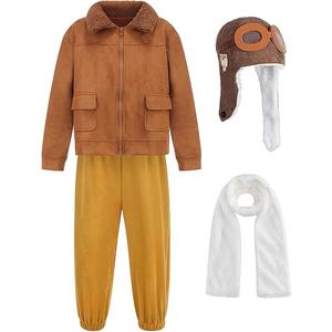 GZ-LAOPAITOU Aviator Costume Pilot Costume for Kids Flight Jacket Pants with Hat Scarf, 140