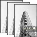 Fun Memories 20x30 Poster Frame for Photo, Posters & Art Prints, Horizontal or Vertical Wall Mounting Scratch-Proof Wall Gallery Photo Frame (Black, 3 Pack)